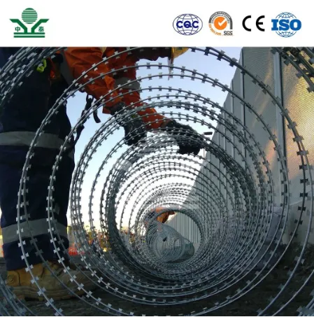 Razor Barbed Wire China Factory Galvanized Barbed Wire 300mm Coil Diameter Concertina Razor Barbed Wire